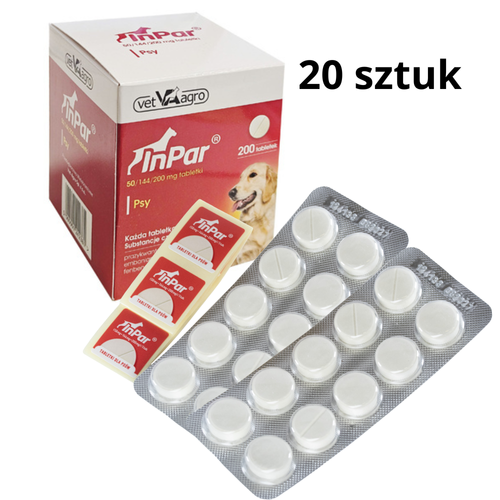 InPar 20 sztuk Tabletka Odrobaczająca dla Psa