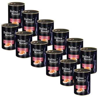 Dolina Noteci Premium Bogata w Łososia dla Kota Zestaw 12 x 400g