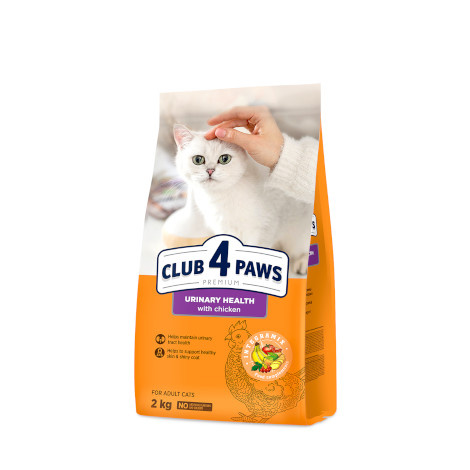 CLUB 4 PAWS Sucha Karma 2kg dla Dorosłych Kotów Zdrowie Układu Moczowego