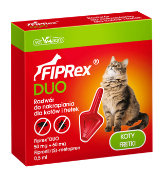 Fiprex Duo Kot Roztwór Na Pchły I Kleszcze Dla Kotów I Fretek 50 mg + 60 mg