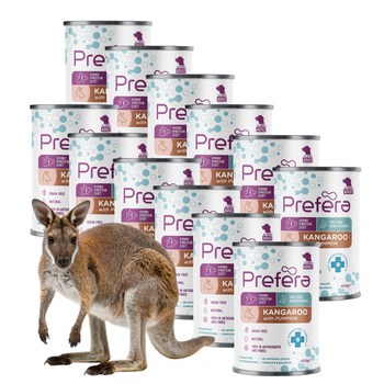 ZESTAW PREFERA Mono Adult Mokra Mokra Karma dla Psów Kangur z Dynią 12 x 400g
