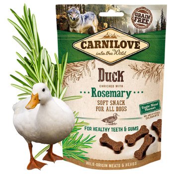 Carnilove Soft Snack Bezzbożowa Przekąska Dla Psów Duck With Rosemary 200g