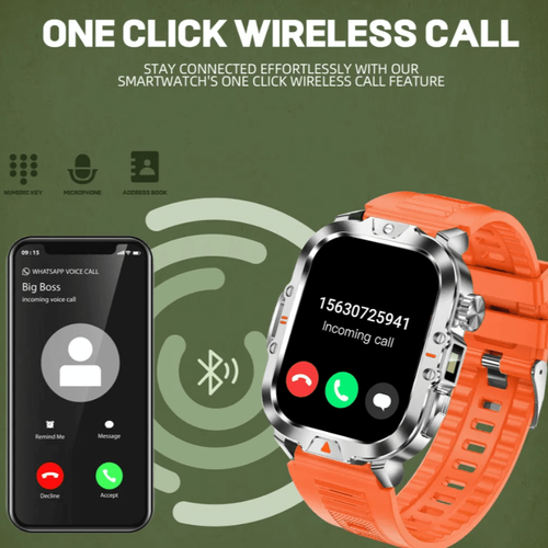 Smartwatch V17 Z Latarką i Prostokątną Kopertą