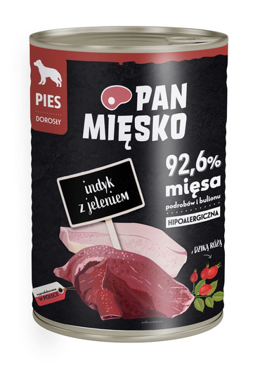 Pan Mięsko Mokra Karma dla Psa Indyk z Jeleniem 400g