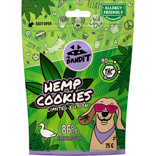 Mr. Bandit Hemp Cookies Duck Przysmaki dla Psa z Konopią 75g