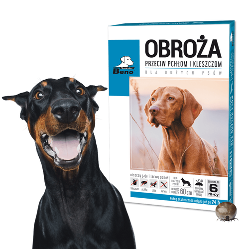 Super Beno Obroża Przeciw Pchłom i Kleszczom dla Dużych Psów 60 cm