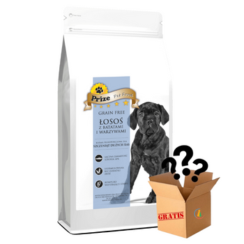 Prize Grain Free Puppy/Junior Large z Łososiem, Batatami i Warzywami 12kg+ Gratis Niespodzianka!