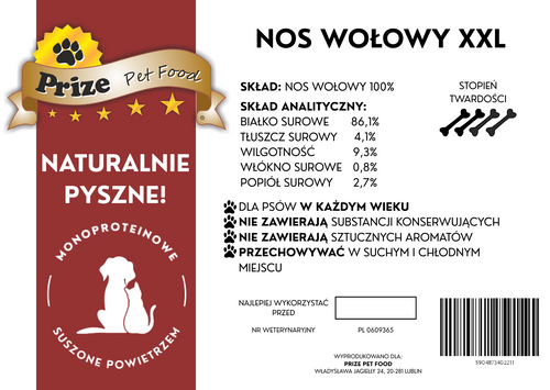 Prize Nos Wołowy XXL Suszony