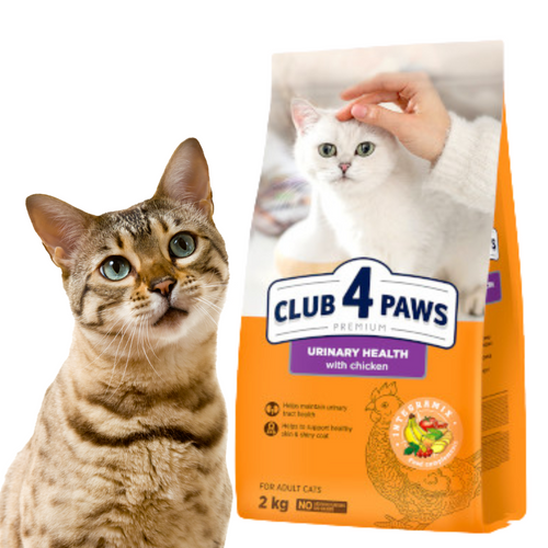 CLUB 4 PAWS Sucha Karma 2kg dla Dorosłych Kotów Zdrowie Układu Moczowego