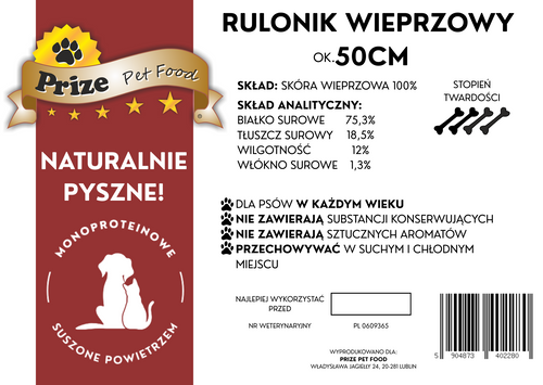 Prize Rulonik Wieprzowy ok.50cm Suszony