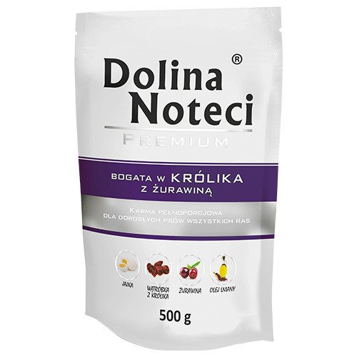 Dolina Noteci Premium dla Psa Królik z Żurawiną 500g