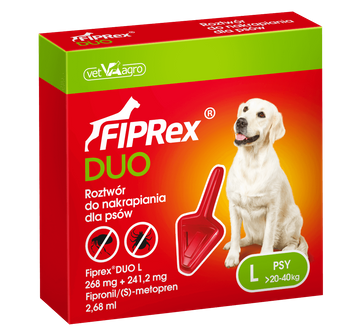 Fiprex Duo L Roztwór Na Pchły I Kleszcze Dla Dużych Psów 268 mg + 241,2 mg