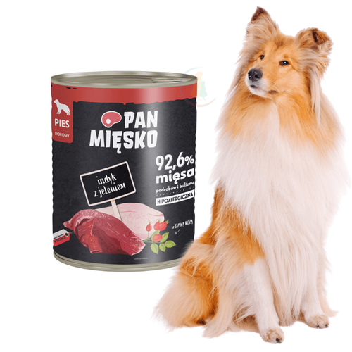 Pan Mięsko Mokra Karma dla Psa Indyk z Jeleniem 800g