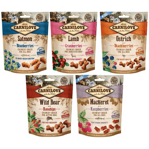 Carnilove Crunchy Snack Bezzbożowa Przekąska Dla Psów Salmon With Blueberries 200g