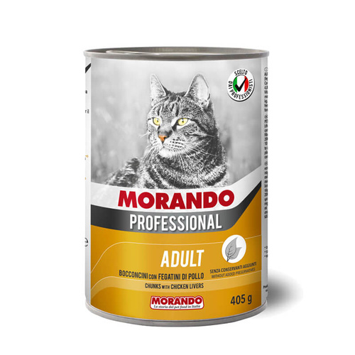 Morando Pro Mokra Karma dla Kota Kawałki Drobiowe Wątróbki 405g