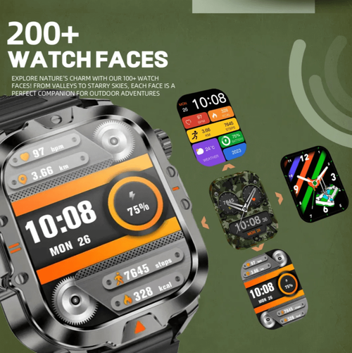 Smartwatch V17 Z Latarką i Prostokątną Kopertą