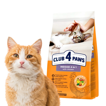 CLUB 4 PAWS Sucha Karma 2kg dla Dorosłych Kotów Indoor 4in1