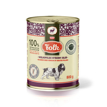 Folk Monoproteinowa Karma dla Psa z Jeleniem 800g