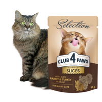 CLUB 4 PAWS Premium Selection Karma Mokra dla Kota KRÓLIK W SOSIE 85g