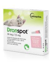 Dronspot Spot-on Krople Odrobaczające dla Kotów 0,5-2,5 kg 2 Pipety DATA: 03.2025