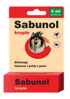 SABUNOL Krople na Pchły i Kleszcze dla Psa 6ml