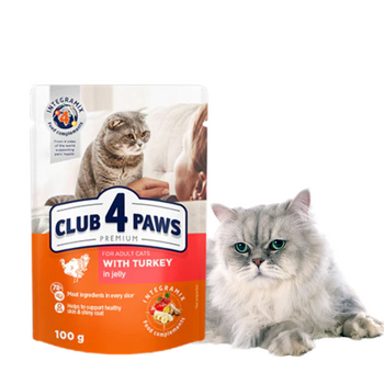 CLUB 4 PAWS Karma Mokra dla Kota INDYK W GALARETCE 100 g