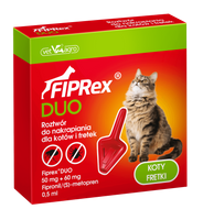 Fiprex Duo Kot Roztwór Na Pchły I Kleszcze Dla Kotów I Fretek 50 mg + 60 mg