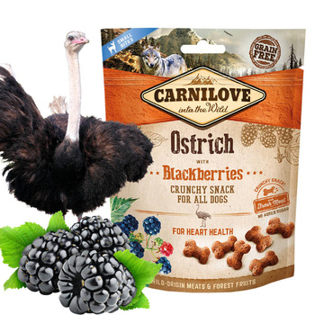 Carnilove Crunchy Snack Bezzbożowa Przekąska Dla Psów Ostrich With Blackberries 200g