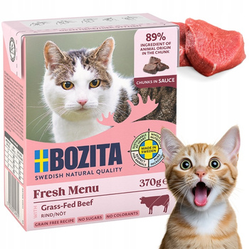 Bozita Mokra Karma dla Kotów z Wołowiną w Sosie 370g
