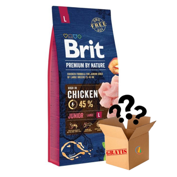 Brit Premium By Nature Junior Large L 15kg + Gratis Niespodzianka!