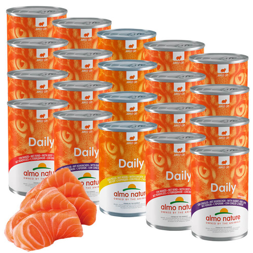 30x Almo Nature Daily Mokra Karma dla Kota 400g Mix Smaków