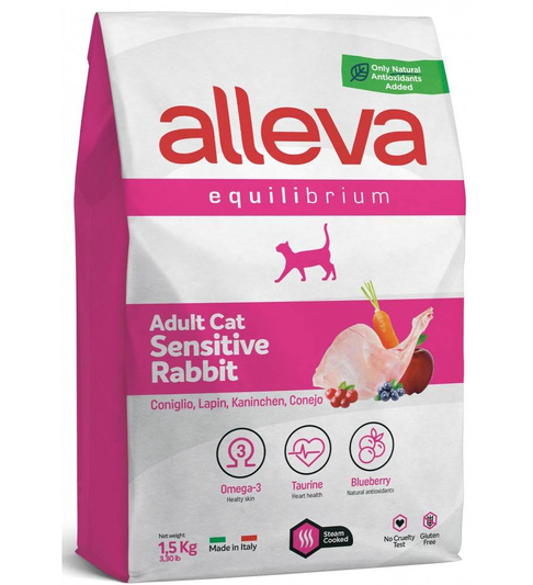 Alleva Equilibrium Sensitive Adult Cat Rabbit 1,5kg