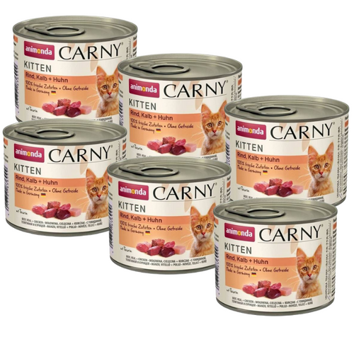 Animonda Carny Kitten Wołowina z Cielęciną i Kurczakiem 6x200g
