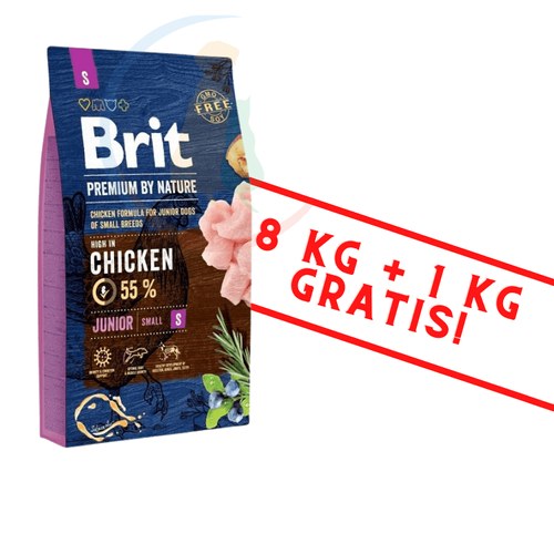 BRIT Premium By Nature Junior Small 8kg + 1kg GRATIS!