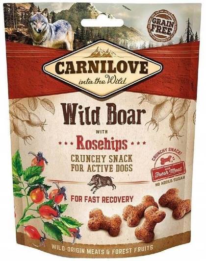 Carnilove Crunchy Snack Bezzbożowa Przekąska Dla Psów Wild Boar With Rosehips 200g