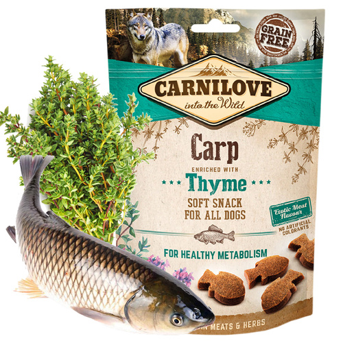 Carnilove Soft Snack Bezzbożowa Przekąska Dla Psów Carp With Thyme 200g