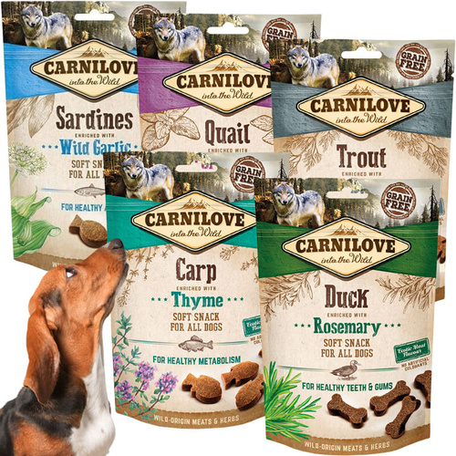 Carnilove Soft Snack Bezzbożowa Przekąska Dla Psów Mix Smaków 5 x  200g