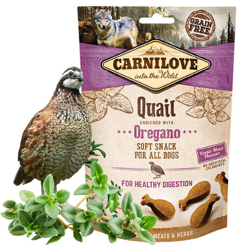 Carnilove Soft Snack Bezzbożowa Przekąska Dla Psów Quail With Oregano 200g