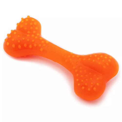 Comfy Gumowa Kość Dentystyczna Gryzak 8,5 cm Pomarańczowy