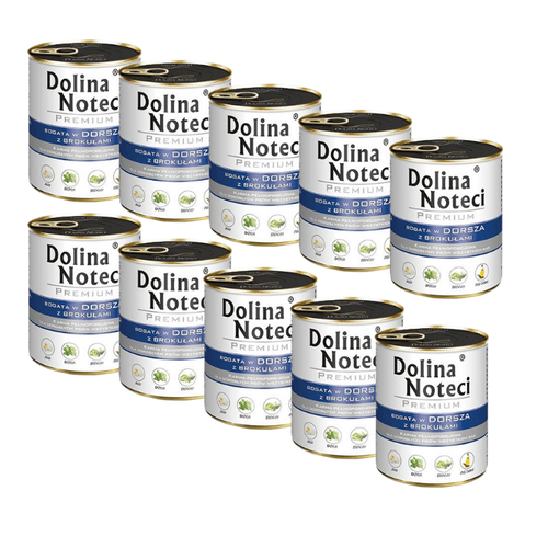 Dolina Noteci Dla Psa Dorsz z Brokułami 10x800g