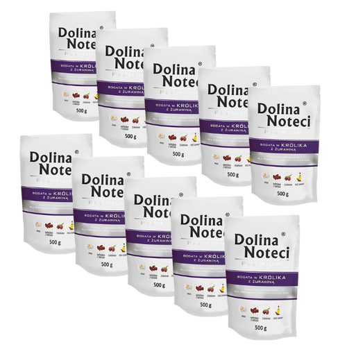 Dolina Noteci Dla Psa Królik z Żurawiną 10x500g