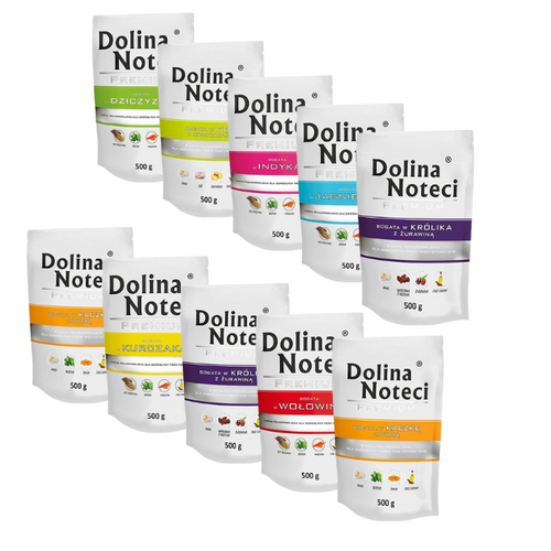 Dolina Noteci Dla Psa Mix Smaków Bez Ryb 10x500g