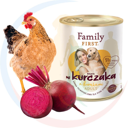 Family First Mokra Karma dla Psa Kurczak z Burakiem 800g