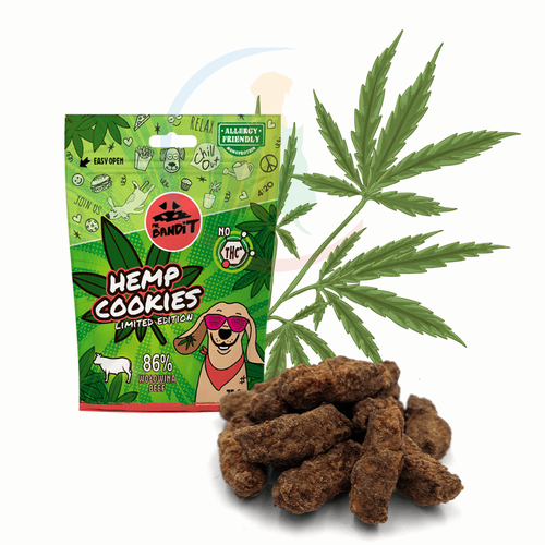 Mr. Bandit Hemp Cookies Beef Przysmaki dla Psa z Konopią 75g