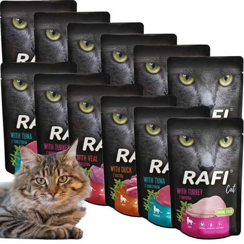 Rafi Cat Pasztet dla Kotów Mix Smaków 10 x 100g